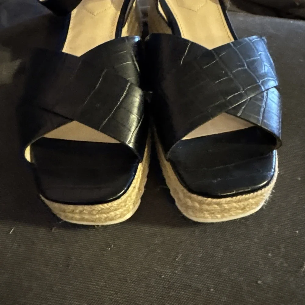 PFR LIZ CLAIBORNE Eastside Espadrille Lug Sole Platform Ankle Strap Sandals 8